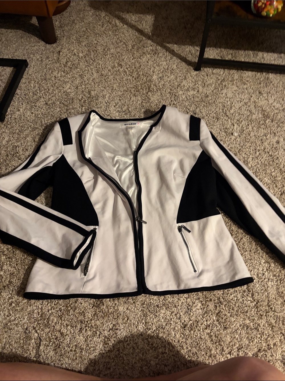 Worn Once! Elegant lined, stretchy, Fitted Zip Up, XL